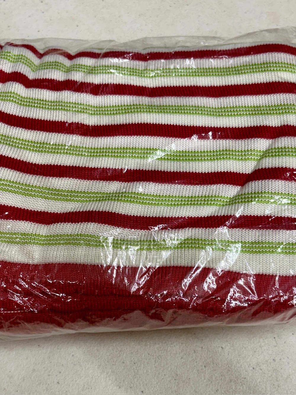 Kickee Bamboo Knitted Toddler Blanket- Candy Cane Stripe, One Size NEW